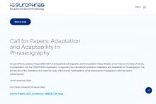 Call for Papers: Adaptation and Adaptability in Phraseography