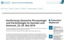 Konferencja Deutsche Phraseologie und Parömiologie im Kontakt und Kontrast, 23.-25. Mai 2019